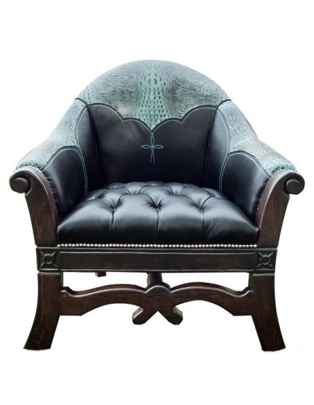 Beautiful Teal Murky Waters Armchair from our handcrafted Wild West furniture collection. 7412