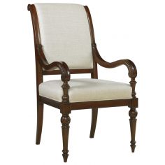 Dining Chairs Knightsbridge Finished Armchair, Snow Fabric Upholstery