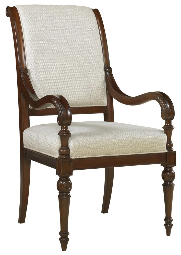 Dining Chairs Knightsbridge Finished Armchair, Snow Fabric Upholstery