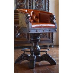 Western Furniture Gorgeous Cinnamon Horseshoe Bar Stool from our handcrafted Wild West furniture collection. 7421