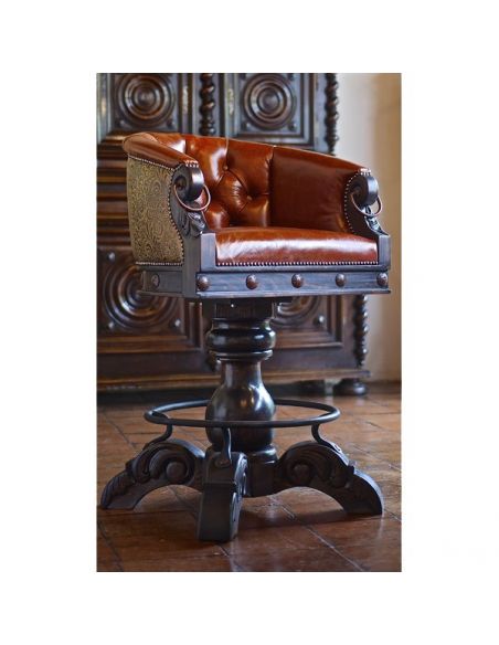 Gorgeous Cinnamon Horseshoe Bar Stool from our handcrafted Wild West furniture collection. 7421