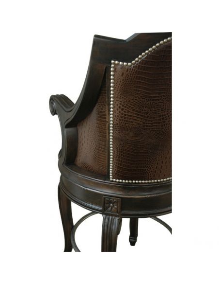 Unique Counter & Bar Stools Luxurious Rich Brown Leather Bar Stool from our handcrafted Wild West furniture collection. 7424
