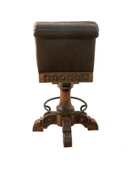 Unique Counter & Bar Stools Richly Detailed Classic Leather Bar Stool from our handcrafted Wild West furniture collection. 7425