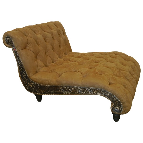 SETTEES, CHAISE, BENCHES Elegant Golden Sunset Chaise Lounge from our handcrafted Wild West furniture collection. 7427