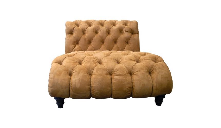 SETTEES, CHAISE, BENCHES Elegant Golden Sunset Chaise Lounge from our handcrafted Wild West furniture collection. 7427