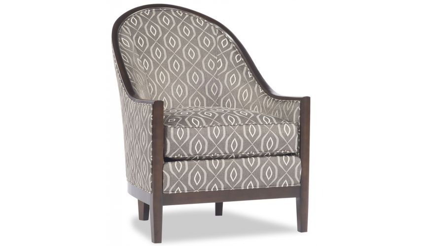 Luxury Leather & Upholstered Furniture Curved Back Patterned Chair