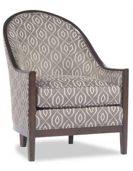 Curved Back Patterned Chair