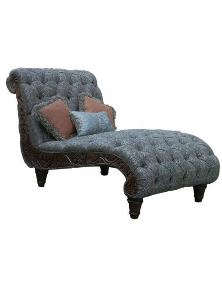 Elegant Stormy Grey Chaise Lounge from our handcrafted Wild West furniture collection. 7428