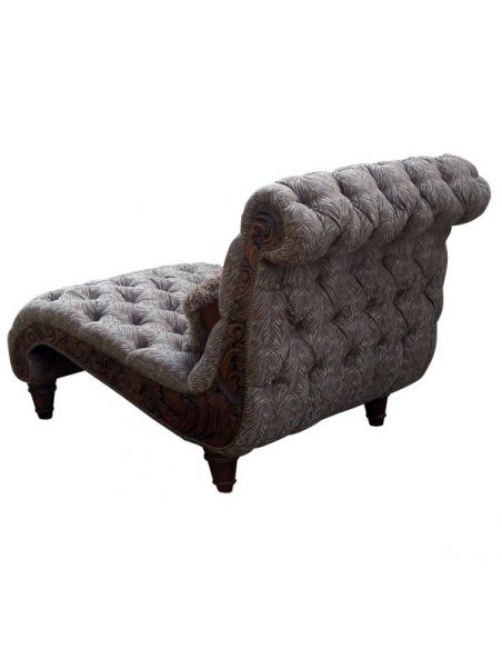 SETTEES, CHAISE, BENCHES Elegant Stormy Grey Chaise Lounge from our handcrafted Wild West furniture collection. 7428