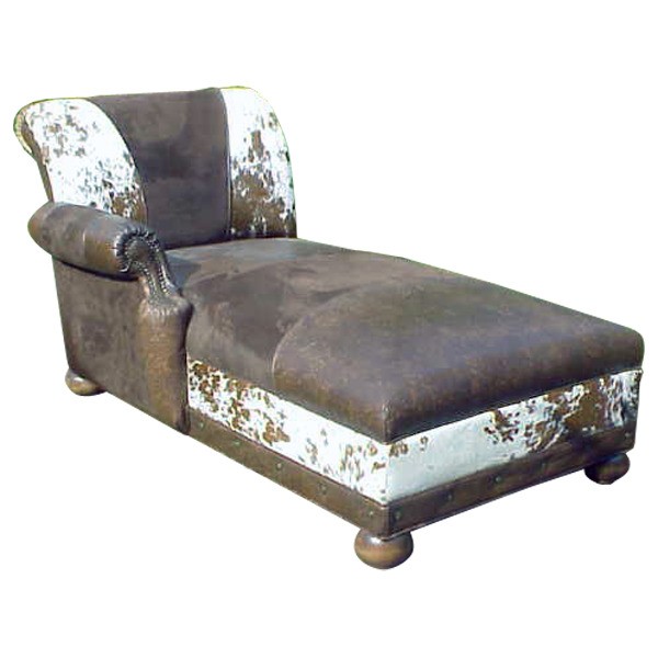 Cowhide Patterned Chaise Lounge Jairo From Our Handcrafted Wild Wes