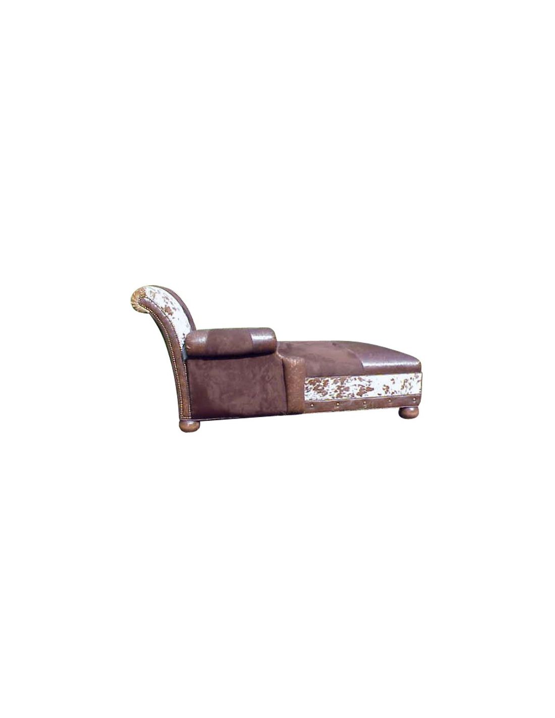 Cowhide Patterned Chaise Lounge Jairo from our handcrafted Wild Wes...