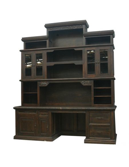 Elegant Dark and Rustic Bureau Bookcase from our hand crafted Wild West furniture collection. 7433