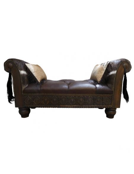 SETTEES, CHAISE, BENCHES Elegant Plush Dark Hickory Colored Chair from our handcrafted Wild West furniture collection. 7442