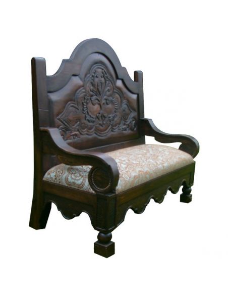 Dark and Light Full Spanish Bench Pacho from our handcrafted Wild West furniture collection. 7443