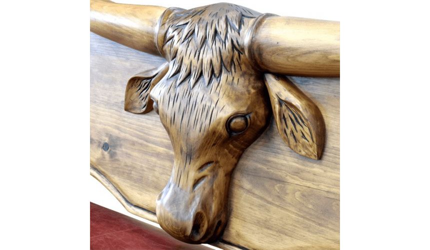 SETTEES, CHAISE, BENCHES Deluxe Rustic Cowboy Inspired Rouge Bench from our handcrafted Wild West furniture collection. 7448