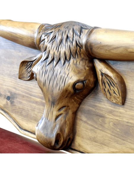 SETTEES, CHAISE, BENCHES Deluxe Rustic Cowboy Inspired Rouge Bench from our handcrafted Wild West furniture collection. 7448