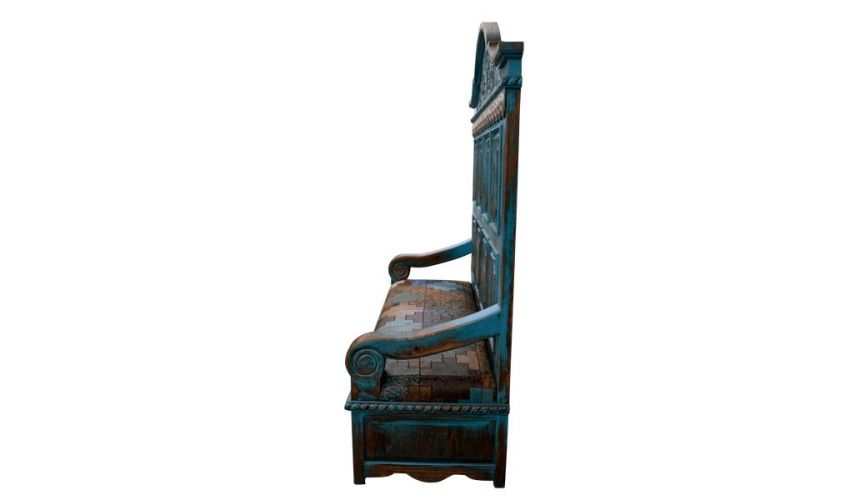 SETTEES, CHAISE, BENCHES Western Styled Iliana with Patterned Seat from our handcrafted Wild West furniture collection. 7450