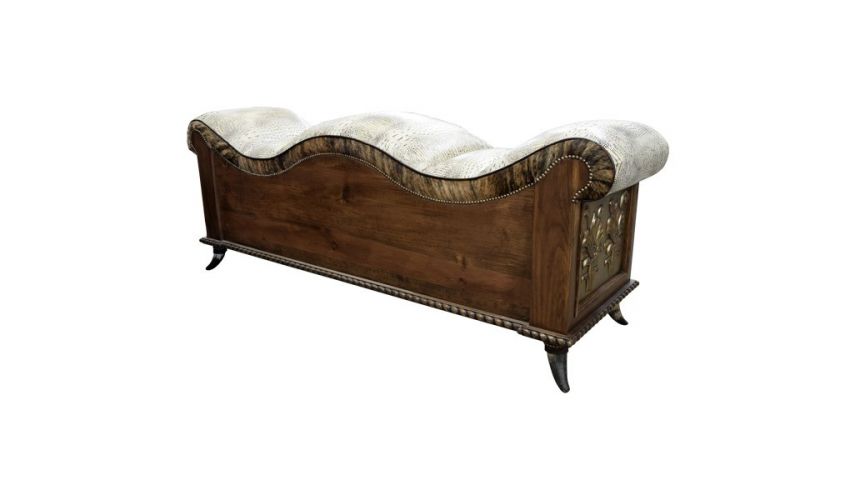 SETTEES, CHAISE, BENCHES Beautifully Designed Plush Bench Carmelita from our handcrafted Wild West furniture collection. 7452