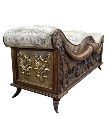 SETTEES, CHAISE, BENCHES Beautifully Designed Plush Bench Carmelita from our handcrafted Wild West furniture collection. 7452