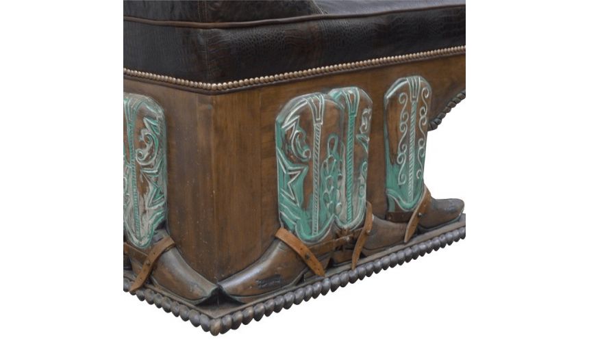 SETTEES, CHAISE, BENCHES High End J.Kurczyn Designed Bench Vidal from our handcrafted Wild West furniture collection.7453