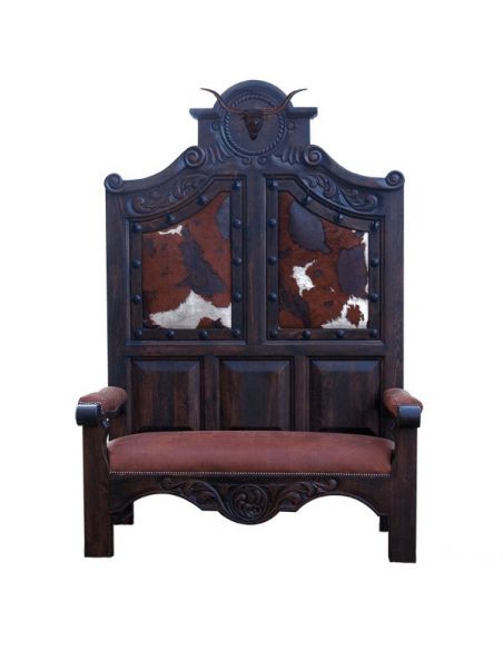 High End Ranch Cattle Bench from our handcrafted Wild West furniture collection. 7454
