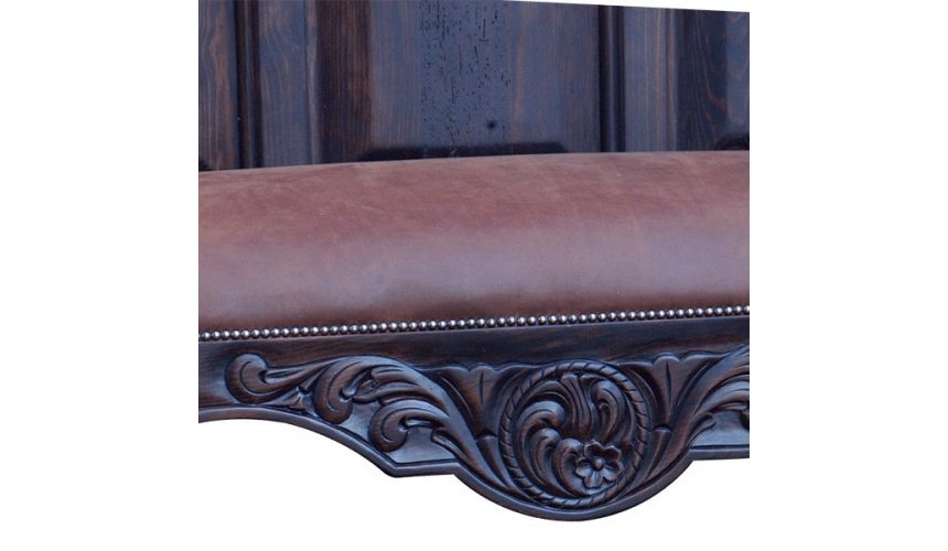 SETTEES, CHAISE, BENCHES High End Ranch Cattle Bench from our handcrafted Wild West furniture collection. 7454