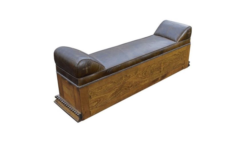 SETTEES, CHAISE, BENCHES Elegant Dangerously Dark Longhorn Bench from our handcrafted Wild West furniture collection. 7457