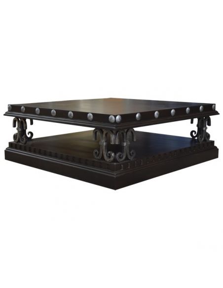 Rectangular and Square Coffee Tables Deluxe Sleek and Dark Coffee Table Cristos from our handcrafted Wild West furniture coll...