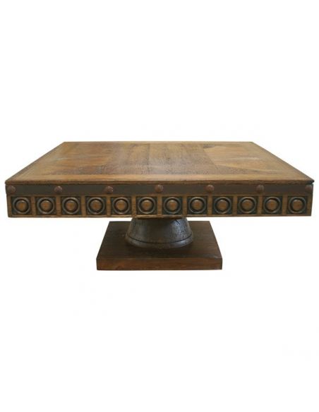 Circle-Detailed Coffee Table Clodovea from our handcrafted Wild West furniture collection. 7461