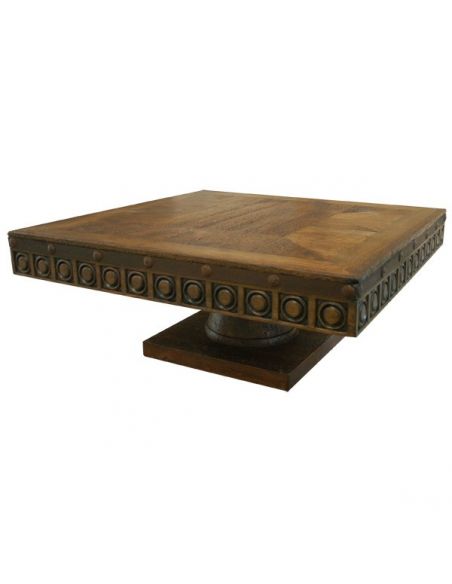 Rectangular and Square Coffee Tables Circle-Detailed Coffee Table Clodovea from our handcrafted Wild West furniture collectio...