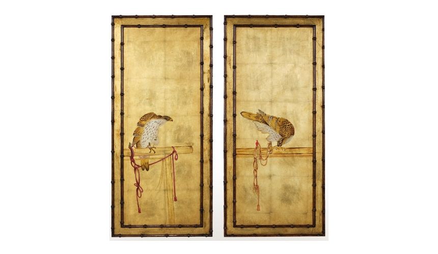 Mirrors, Screens, Decrative Pannels A set of two paintings