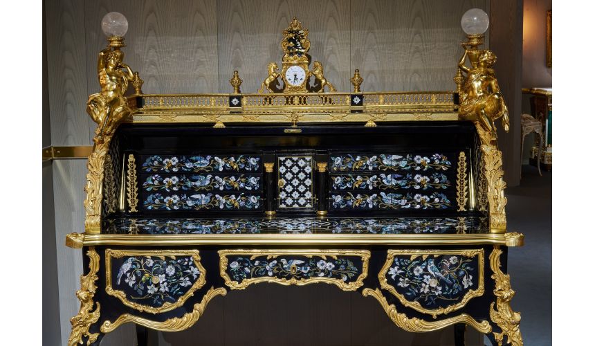 Furniture Masterpieces Artist Rendition of Nature Inlaid Drop Front Desk from our furniture showpiece collection. 7317