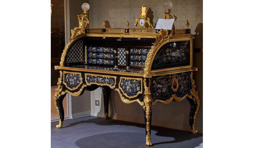 Furniture Masterpieces Artist Rendition of Nature Inlaid Drop Front Desk from our furniture showpiece collection. 7317