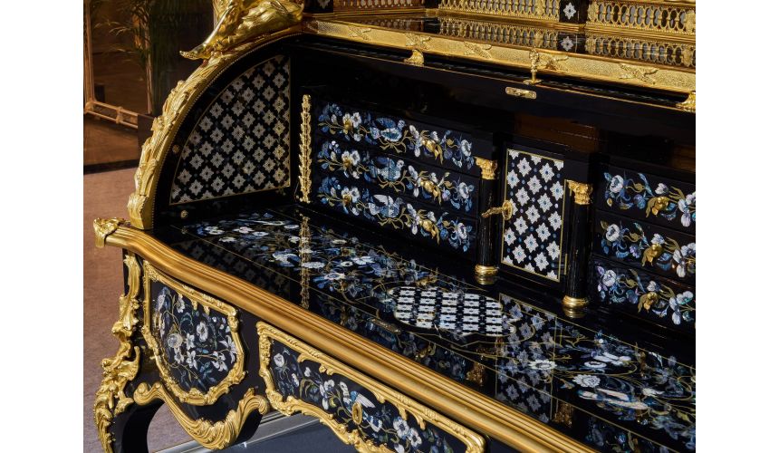 Furniture Masterpieces Artist Rendition of Nature Inlaid Drop Front Desk from our furniture showpiece collection. 7317
