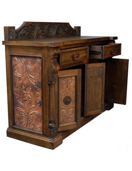Console & Sofa Tables Lavishly Detailed Caramel Colored Cabinet from our handcrafted Wild West furniture collection. 7468