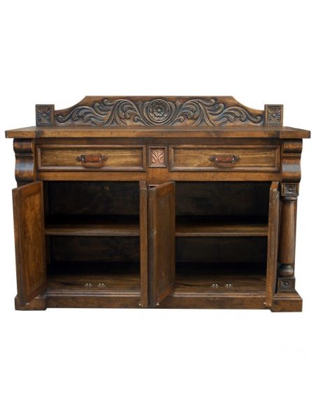 Console & Sofa Tables Lavishly Detailed Caramel Colored Cabinet from our handcrafted Wild West furniture collection. 7468