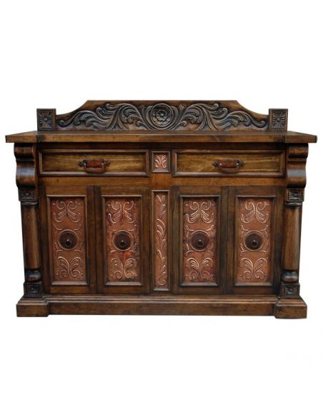 Lavishly Detailed Caramel Colored Cabinet from our handcrafted Wild West furniture collection. 7468