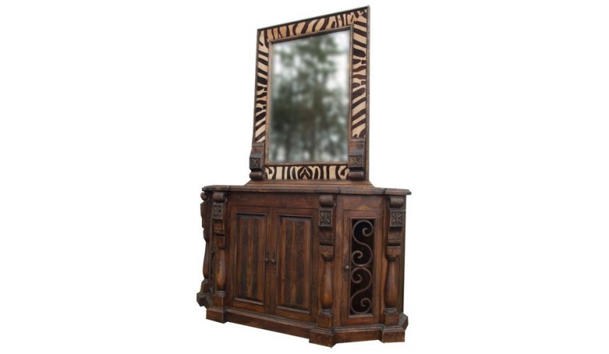 Dressing Vanities & Furnishings High End African Safari Mirror and Vanity from our handcrafted Wild West furniture collection...