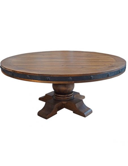Classic Wooden Round Table Bartoli from our handcrafted Wild West furniture collection. 7475