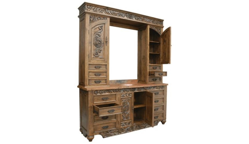 Dressing Vanities & Furnishings Beautiful Weathered Almond Vanity from our handcrafted Wild West furniture collection. 7480