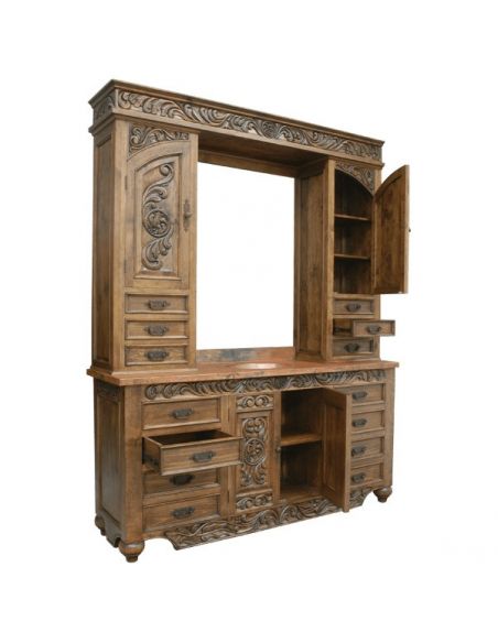 Dressing Vanities & Furnishings Beautiful Weathered Almond Vanity from our handcrafted Wild West furniture collection. 7480