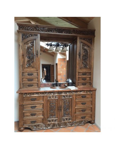 Beautiful Weathered Almond Vanity from our handcrafted Wild West furniture collection. 7480