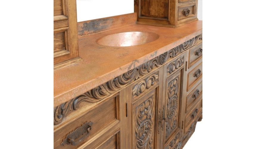 Dressing Vanities & Furnishings Beautiful Weathered Almond Vanity from our handcrafted Wild West furniture collection. 7480