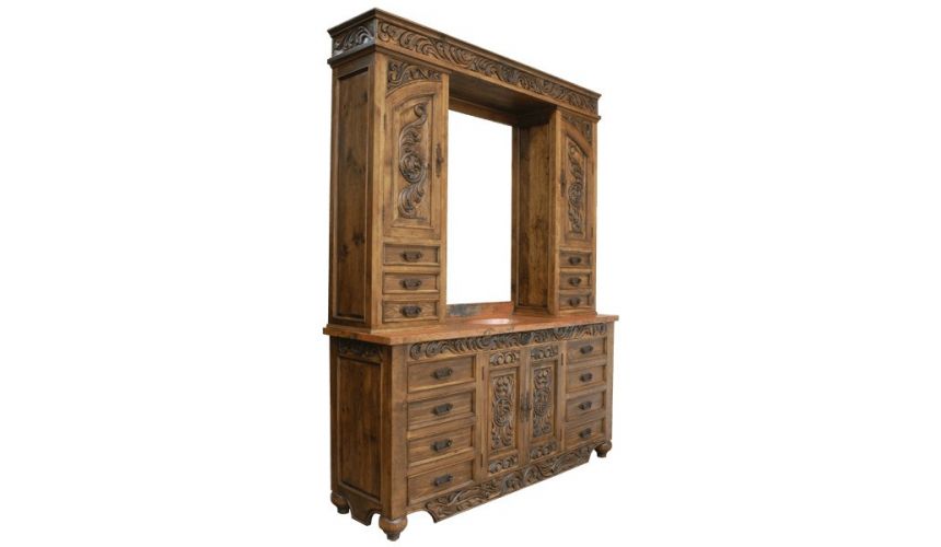 Dressing Vanities & Furnishings Beautiful Weathered Almond Vanity from our handcrafted Wild West furniture collection. 7480