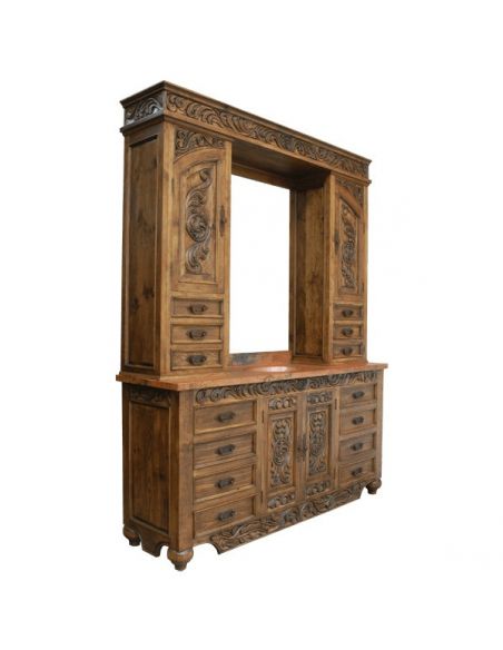 Dressing Vanities & Furnishings Beautiful Weathered Almond Vanity from our handcrafted Wild West furniture collection. 7480