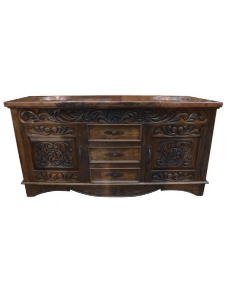Elegantly Detailed Vanity in Pinero Wood from our handcrafted Wild West furniture collection. 7484