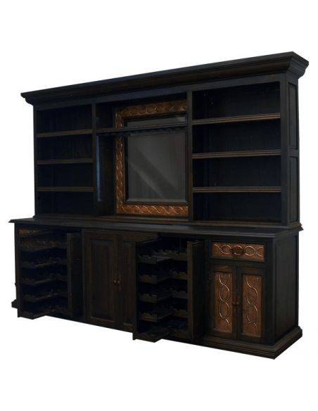 Entertainment Centers, TV Consoles, Pop Ups High End Dark and Bronzed TV Unit from our handcrafted Wild West furniture collec...