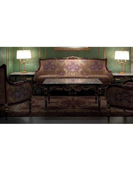 SOFA, COUCH & LOVESEAT Deluxe Platinum and Golden Sofa from our European hand painted furniture collection. 7094