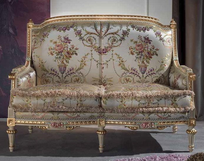 SOFA, COUCH & LOVESEAT Luxurious Golden Pearl Sofa from our European hand painted furniture collection. 7232