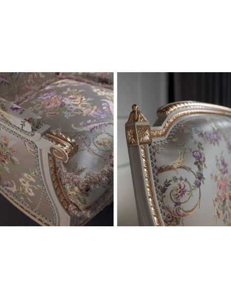 SOFA, COUCH & LOVESEAT Luxurious Golden Pearl Sofa from our European hand painted furniture collection. 7232